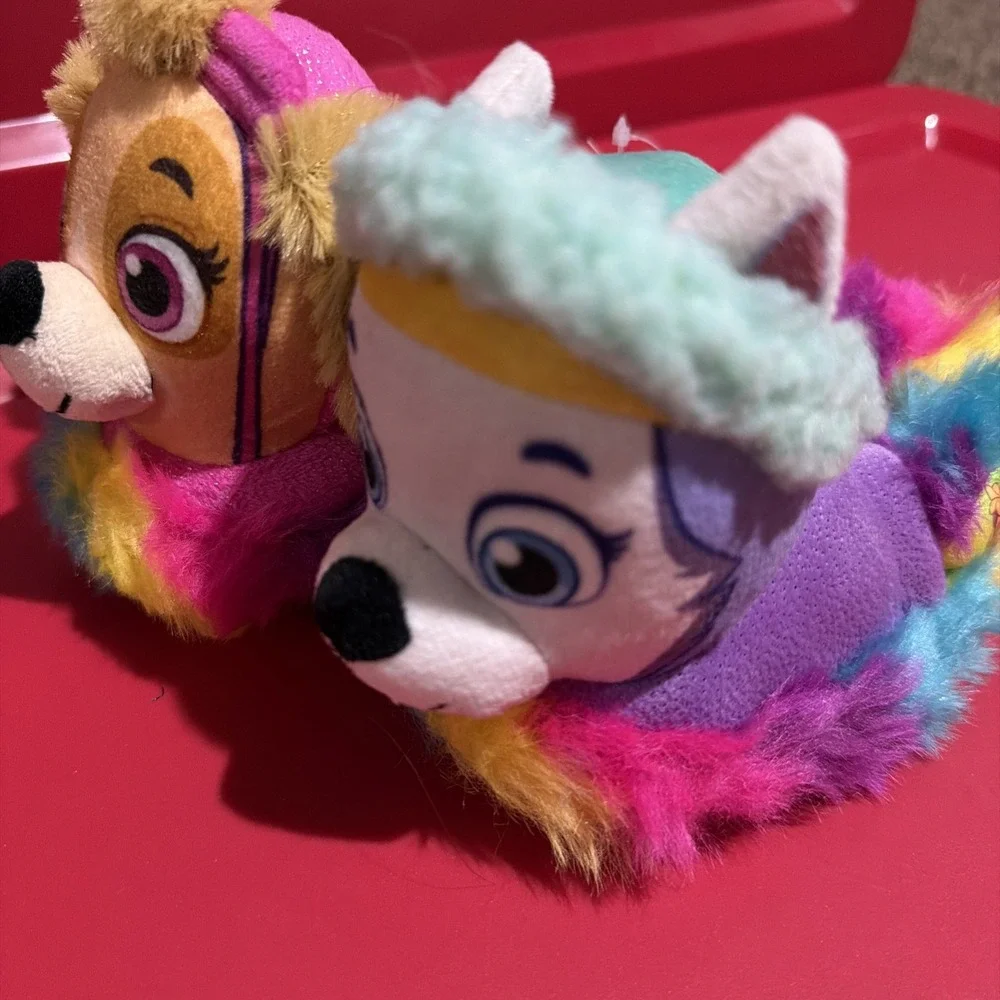 Paw Patrol Slippers Toddler Girls 5/6 Everest Sky House Shoes Kids Fuzzy